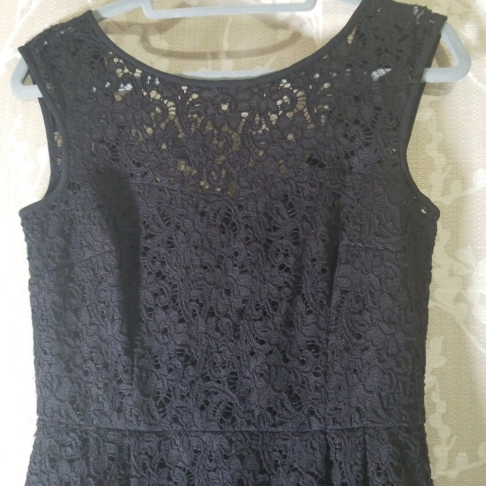 White House Black Market; Black Lace Dress; pocket